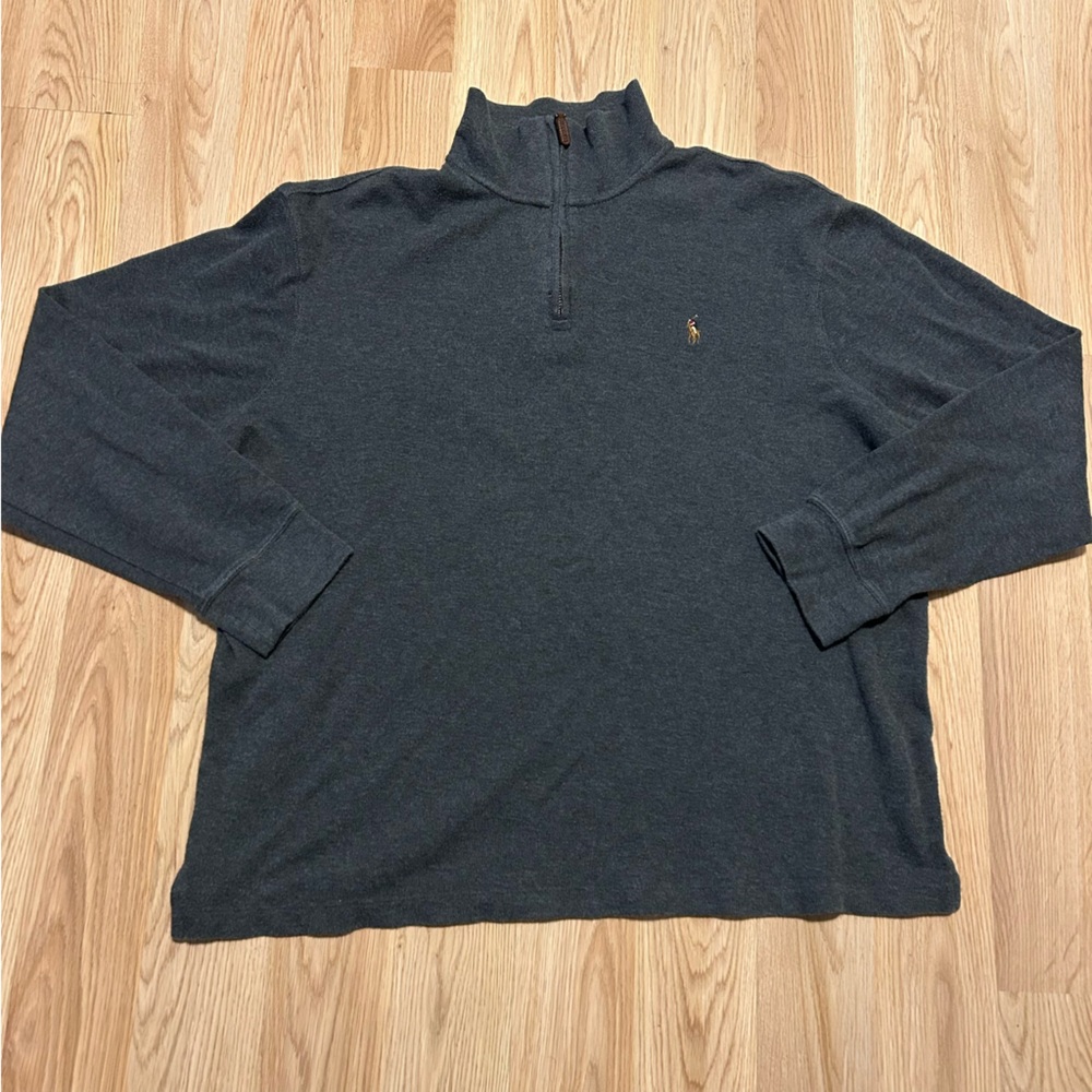 Polo Ralph Lauren Men’s XL Grey Flesh Pony Quarter Zip
